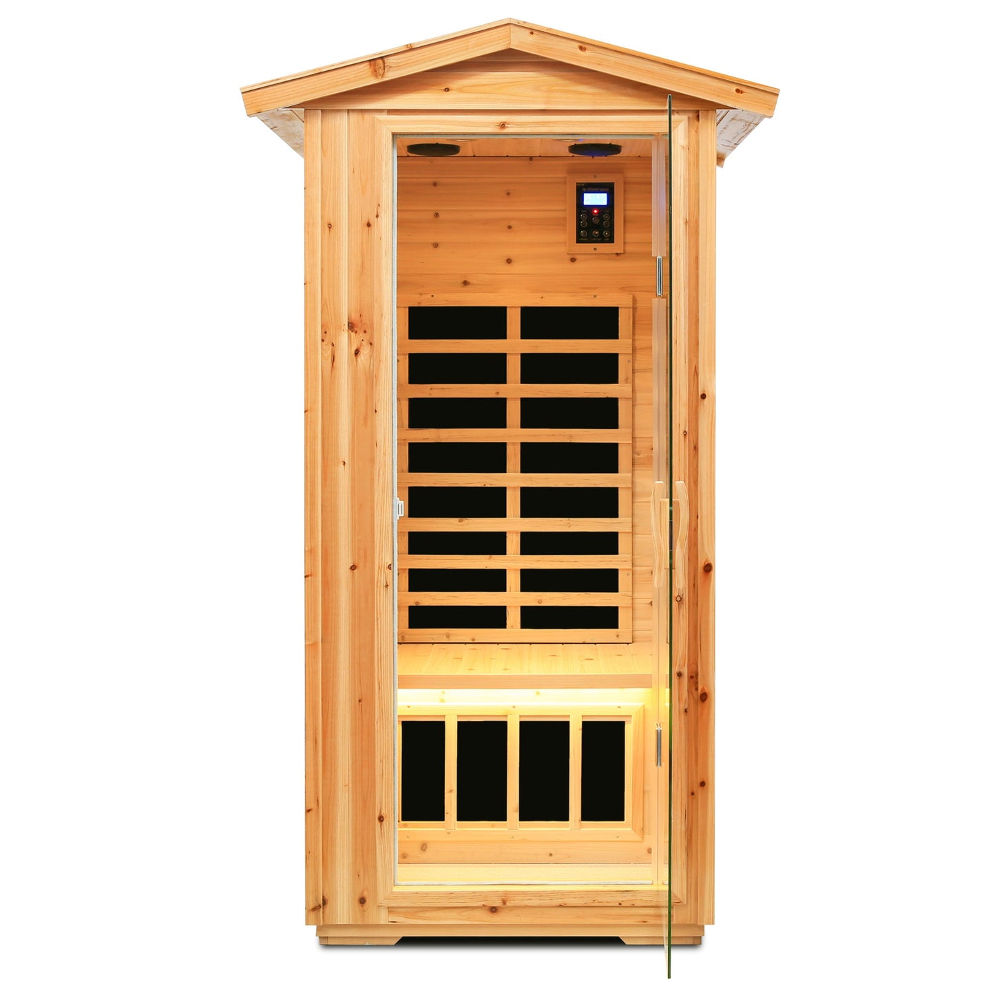 1 Person Far Infrared Old Fir Outdoor Sauna Room - Natural Daily Nest