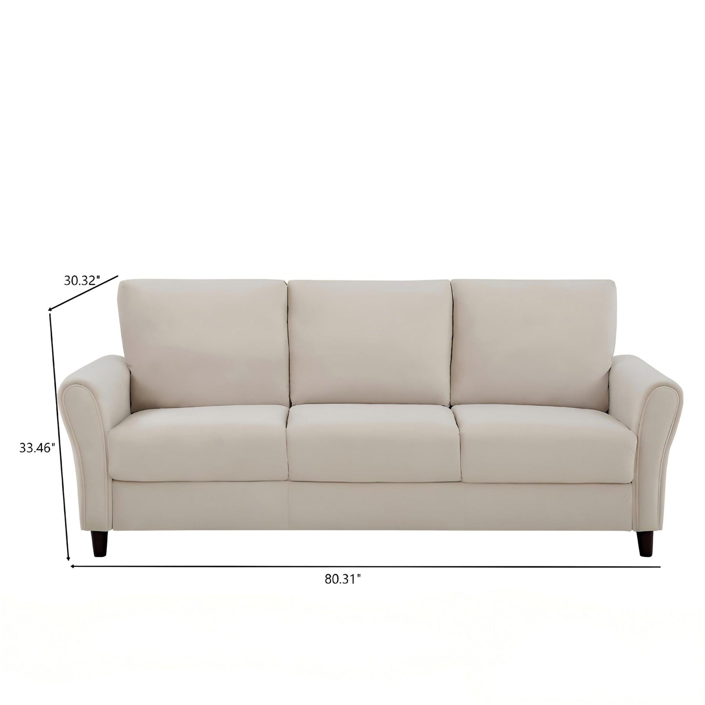 Patricia - Curved Arm 3 Seater Sofa US Pride
