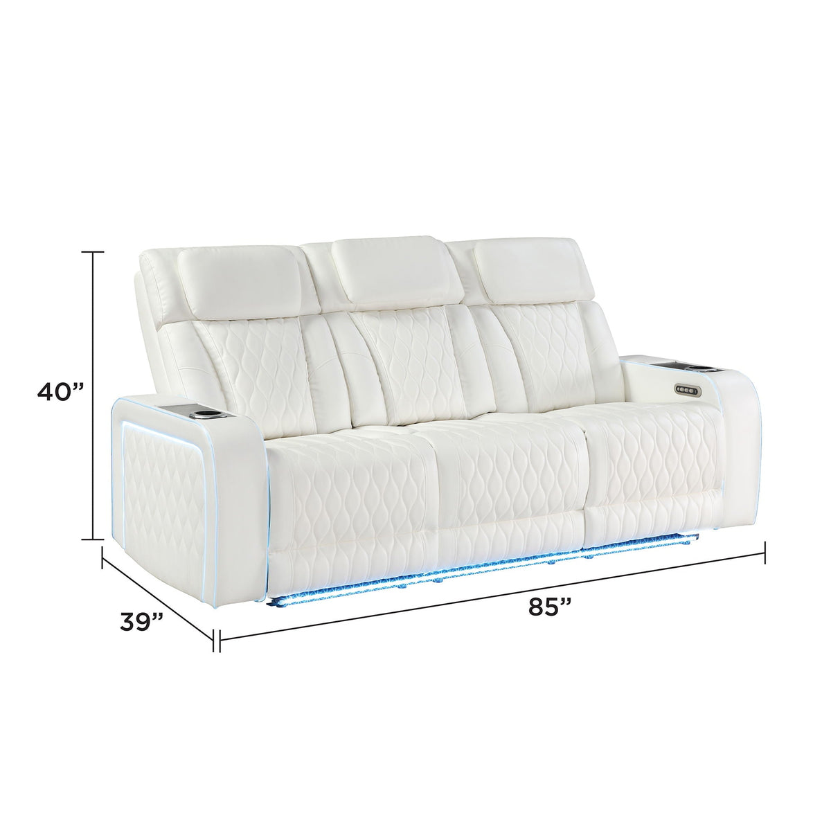 Electra - Power Reclining Set With Power Headrests, Massage And LED Lighting Matrix Furniture Group
