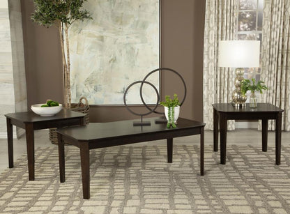 Amaro - 3 Piece Coffee And End Table Set - Dark Brown CoasterEssence