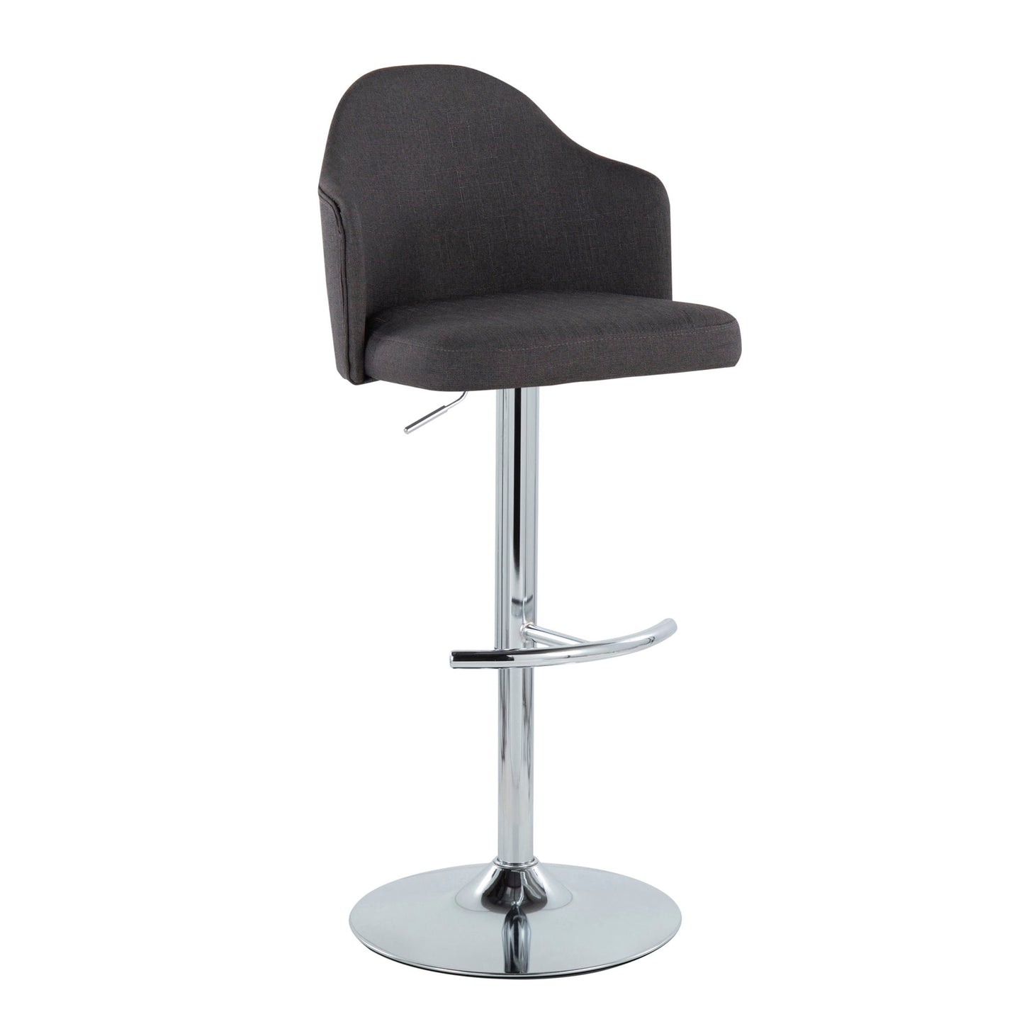 Ahoy - Contemporary Adjustable Barstool With Swivel With Rounded T Footrest (Set of 2) Lumi Source