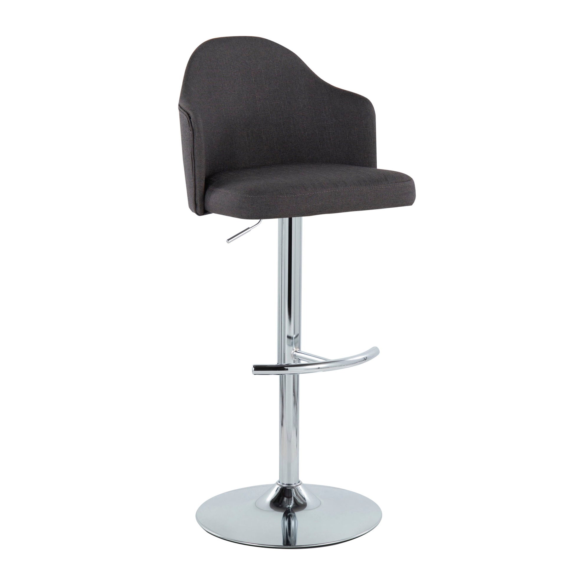 Ahoy - Contemporary Adjustable Barstool With Swivel With Rounded T Footrest (Set of 2) Lumi Source