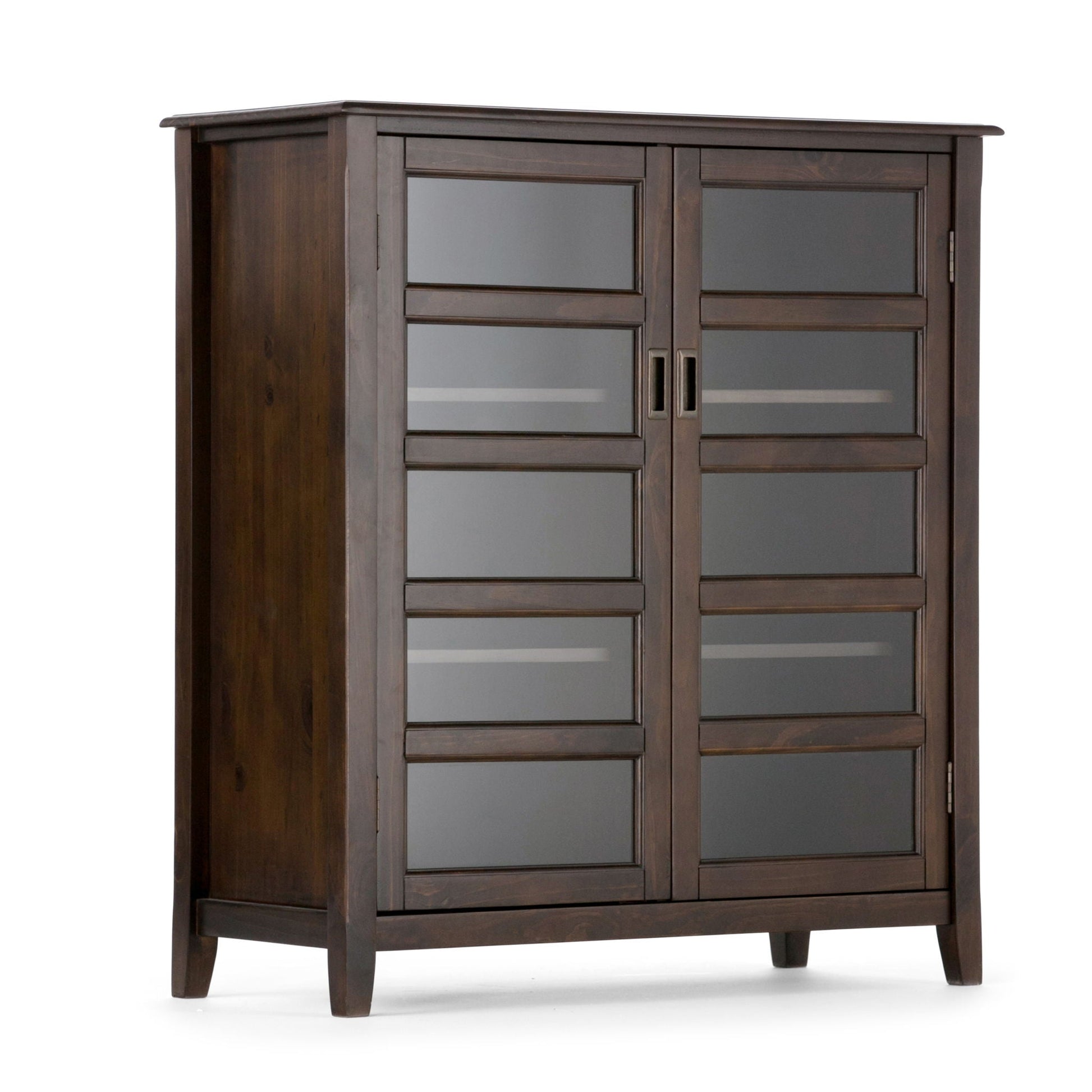 Burlington - Medium Storage Cabinet - Mahogany Brown Simpli-Home
