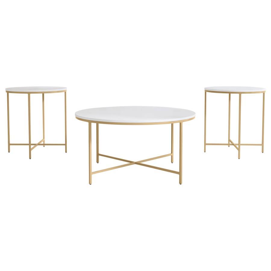 Ellison - Round Marble Coffee And End Table Set Coaster Fine Furniture