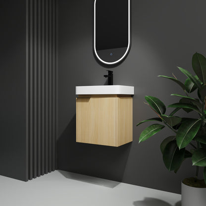 Wall Mounted Bathroom Vanity With Ceramic Sink And Storage Cabinet Home Essentials