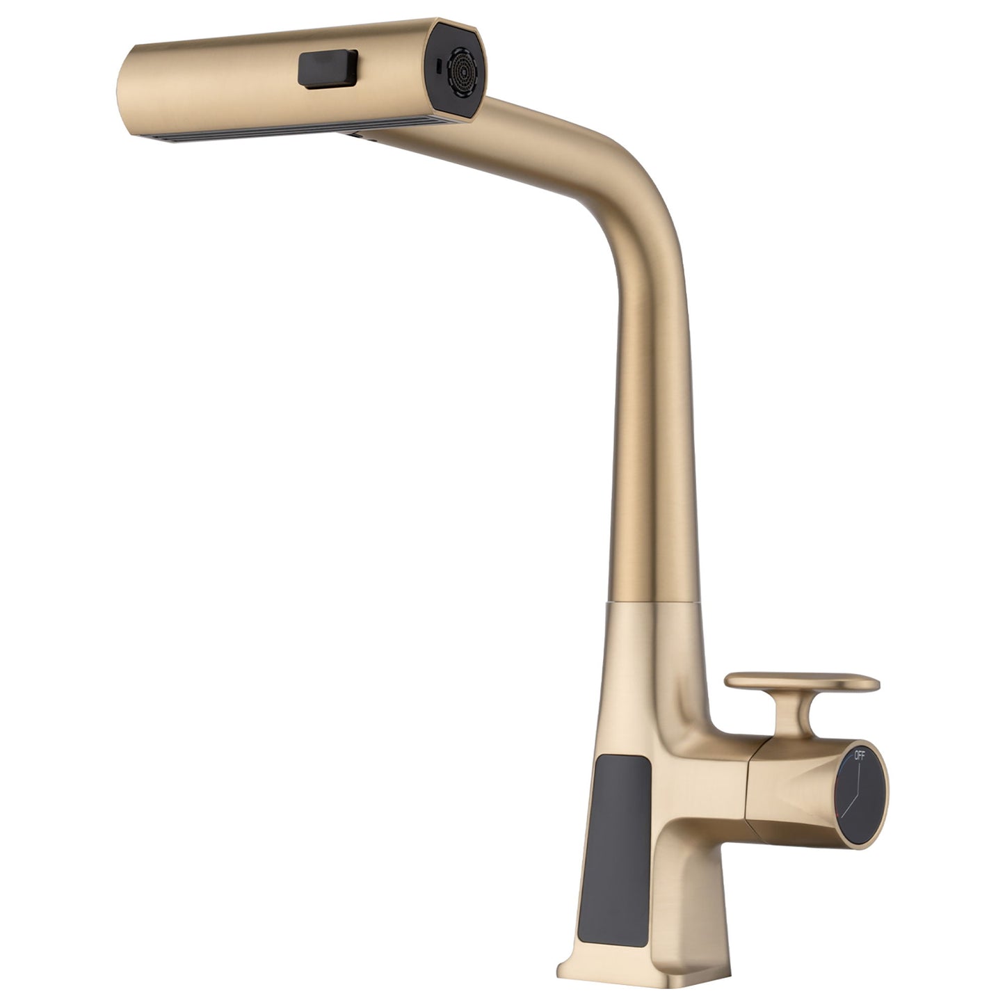 Waterfall Kitchen Faucet With Temperature Display And Pull Down Sprayer Daily Nest