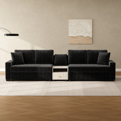 Modular Sofa Couch With Storage Armrest And Center Console Noble House