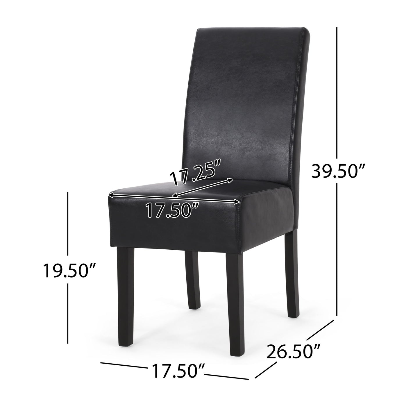 Contemporary Dining Chair With Rubberwood Legs (Set of 2) Noble House