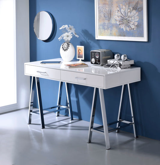 Coleen - High Gloss Writing Desk With USB Acme
