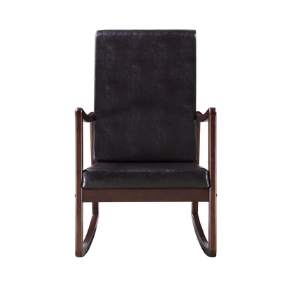 Raina - Synthenic Leather Rocking Chair - Espresso