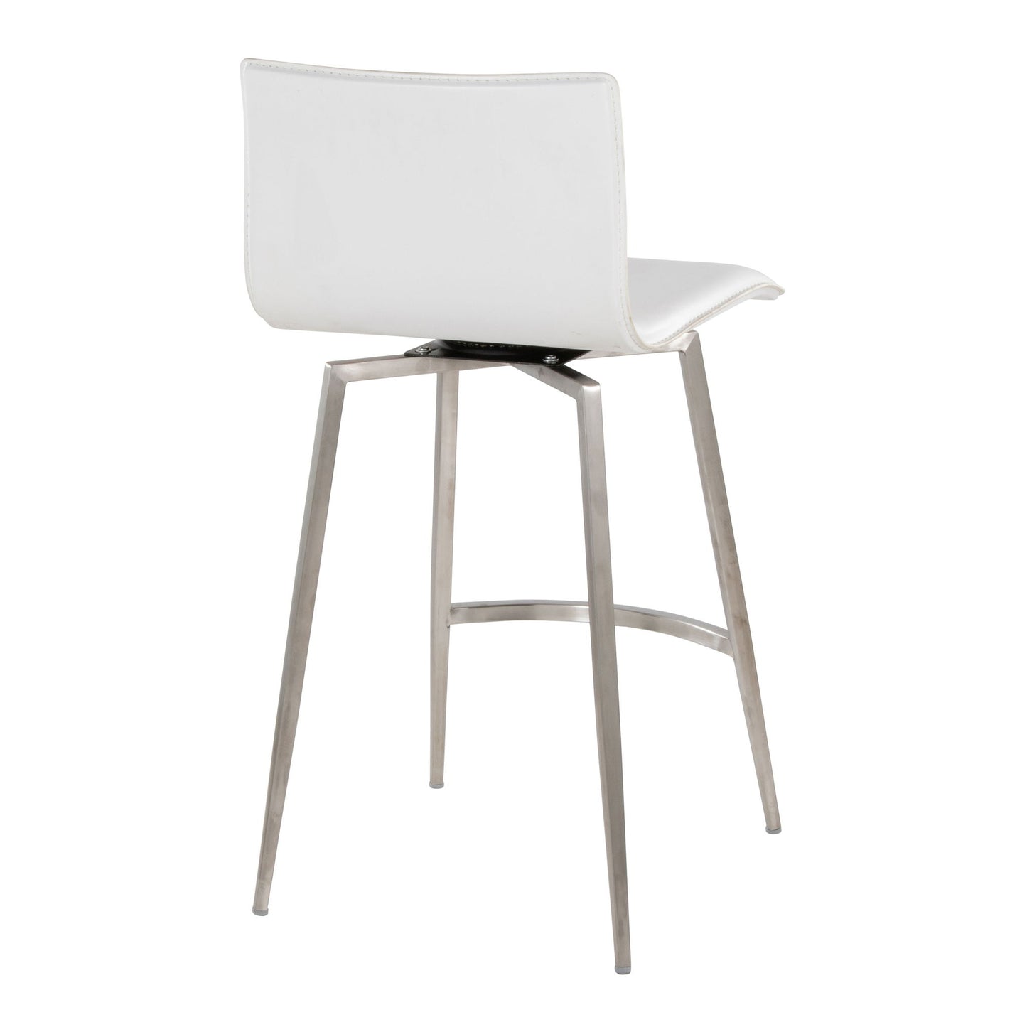 Mara - Upholstered Contemporary Fixed Height Counter Stool With Swivel (Set of 2) - White Lumi Source