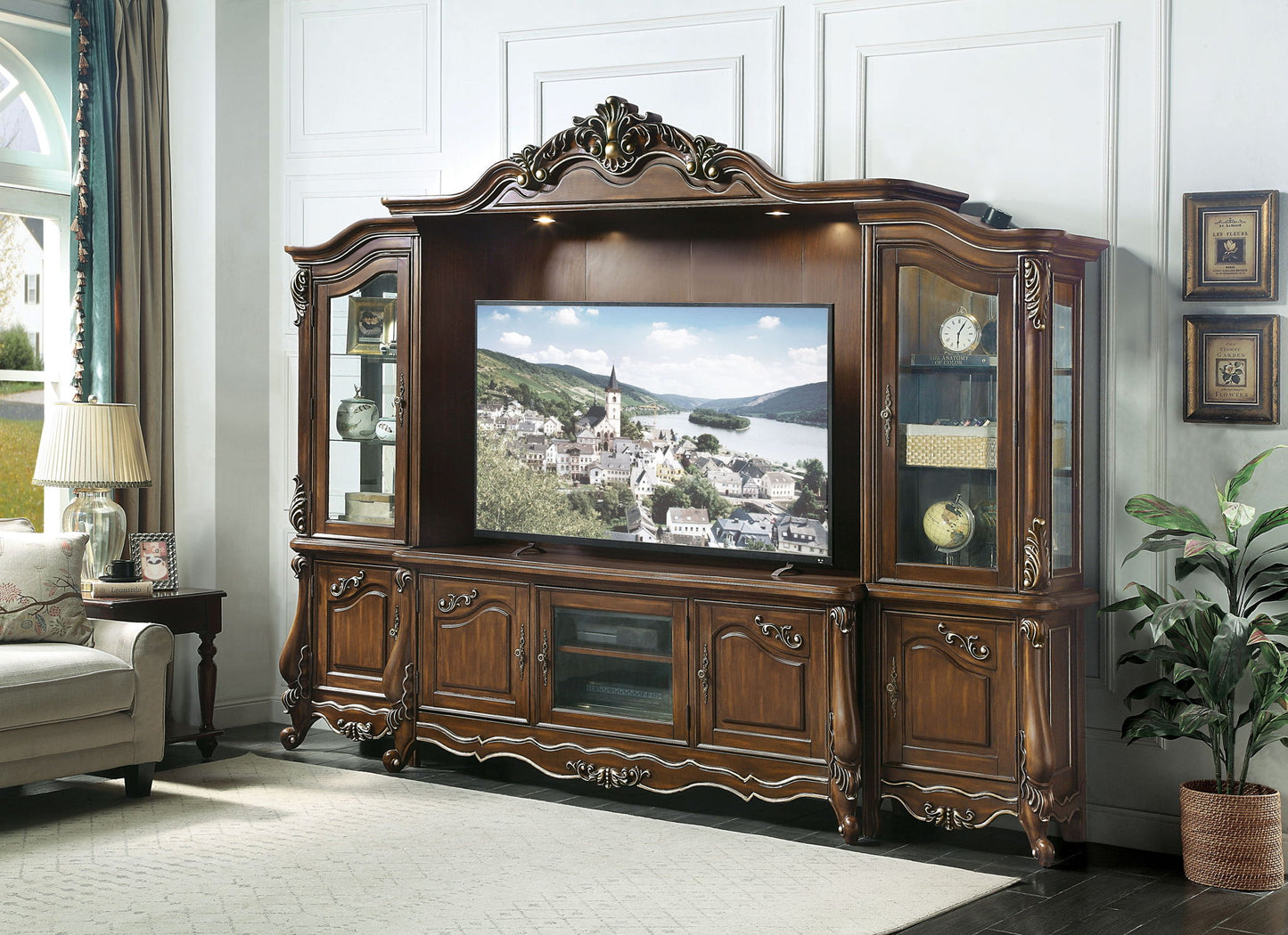 Latisha - Entertainment Center - Antique Oak Acme
