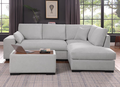 Joshua - 100" Sectional Sofa with Right Facing Chaise and Console Ottoman Lilola Home