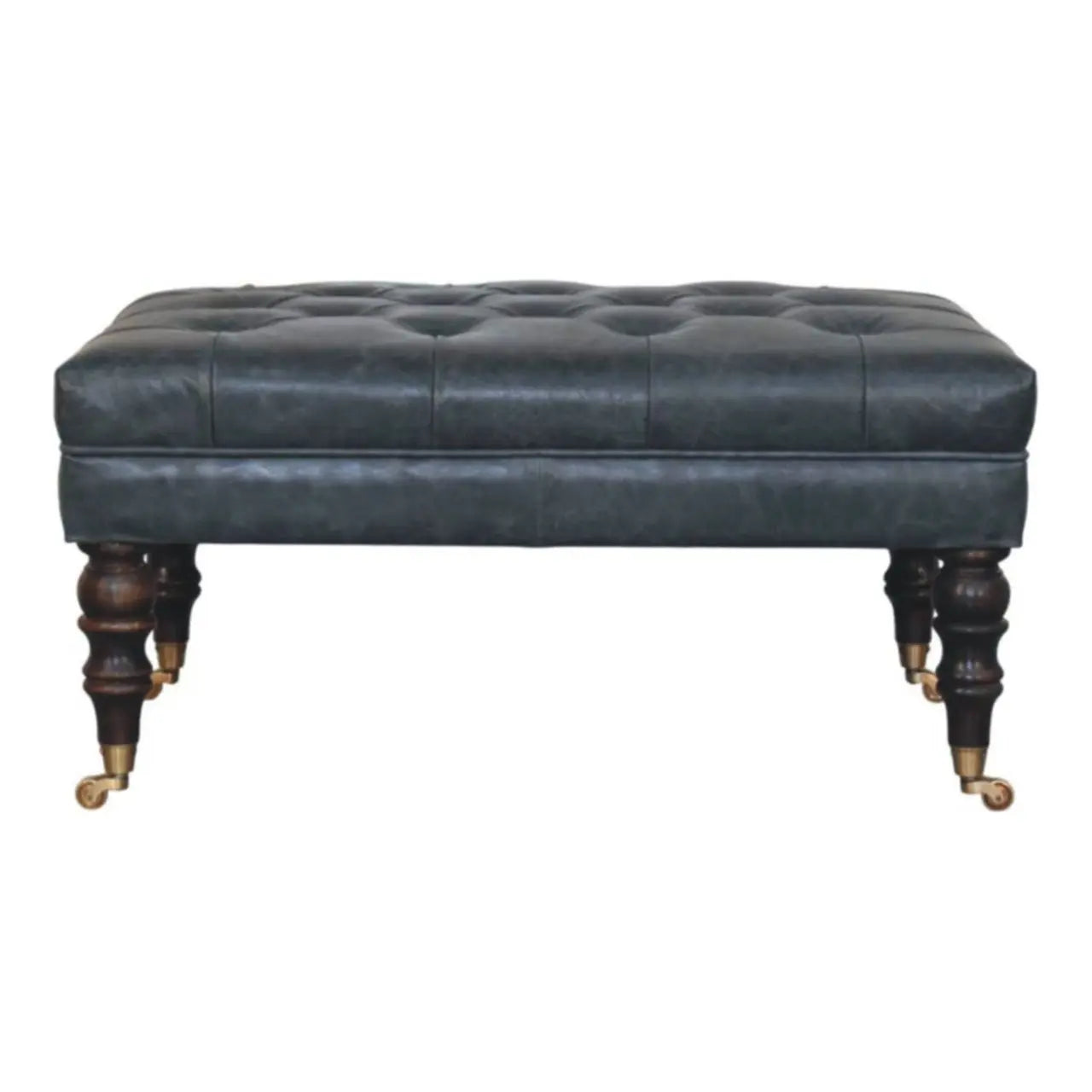 Buffalo - Leather Ottoman With Castor Legs Artisan Furniture