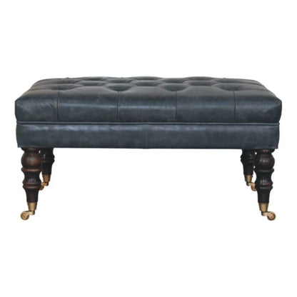 Buffalo - Leather Ottoman With Castor Legs Artisan Furniture