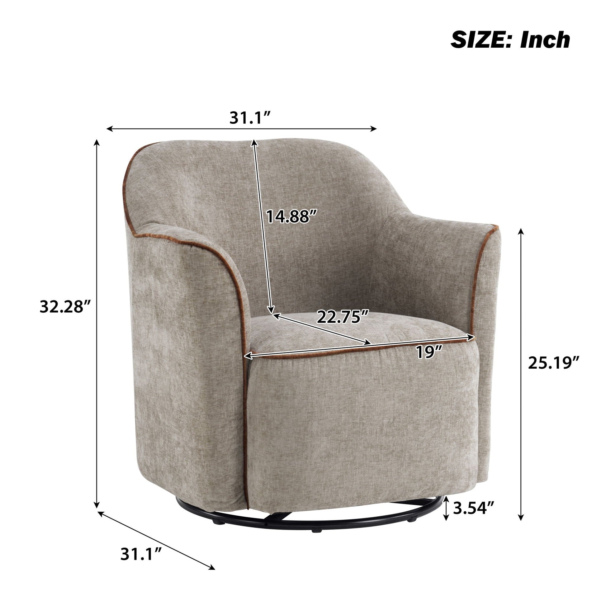 360° Swivel Accent Chair With Flared Arms Hearth and Haven