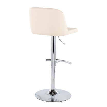 Toriano - Contemporary Adjustable Barstool With Swivel & Rounded T Footrest (Set of 2) Lumi Source