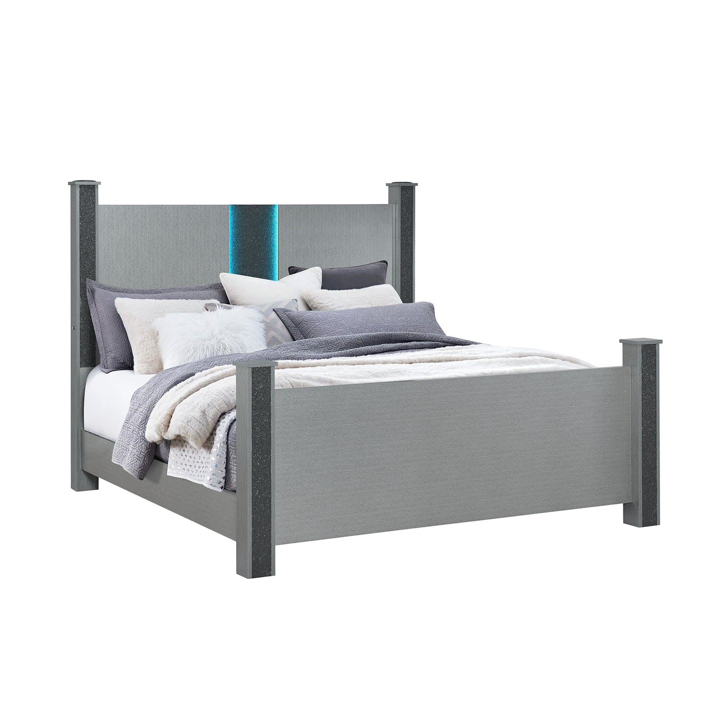 Lorenzo - Bed With Speakers And Glittered Detailing Global Furniture USA