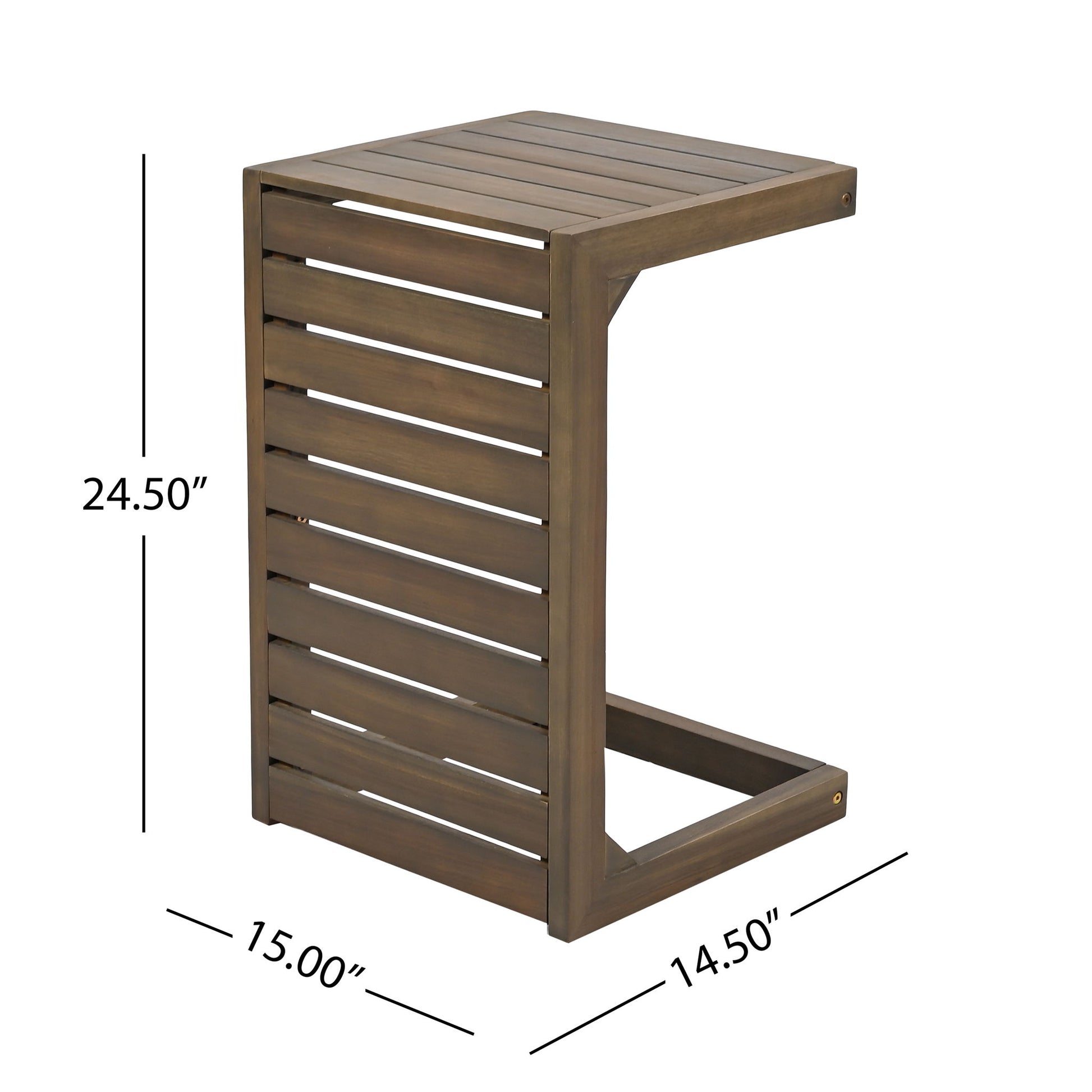 Aluminum Outdoor C - Shaped Side Table For Patio Noble House