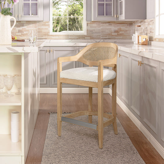 Americana - Mid-Century Modern Cane Back Counter Stool Jennifer Taylor Home