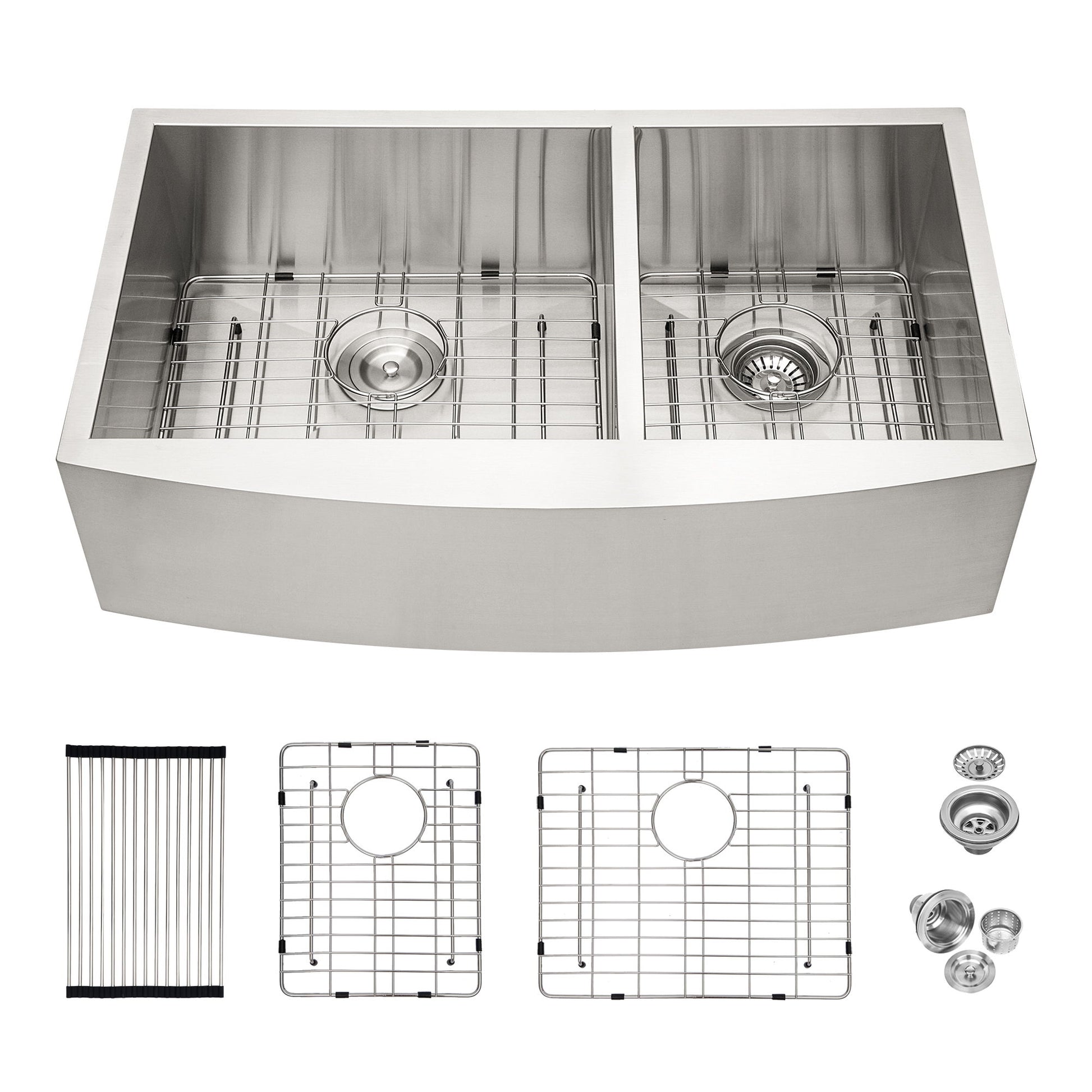 Farmhouse Sink With Double Bowl, 60 / 40 Daily Nest