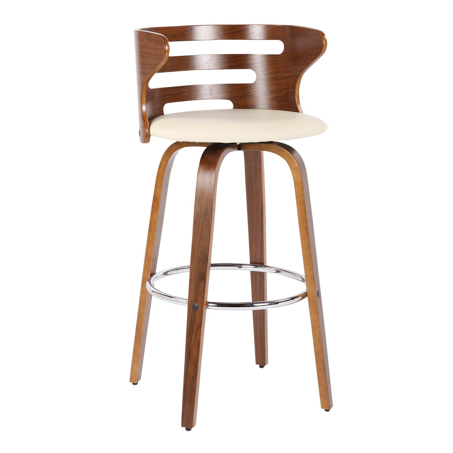Cosini - Mid Century Modern Fixed Height Barstool With Swivel (Set of 2) Lumi Source
