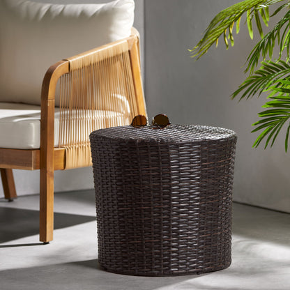 Barrel Side Table With Handcrafted Details Noble House