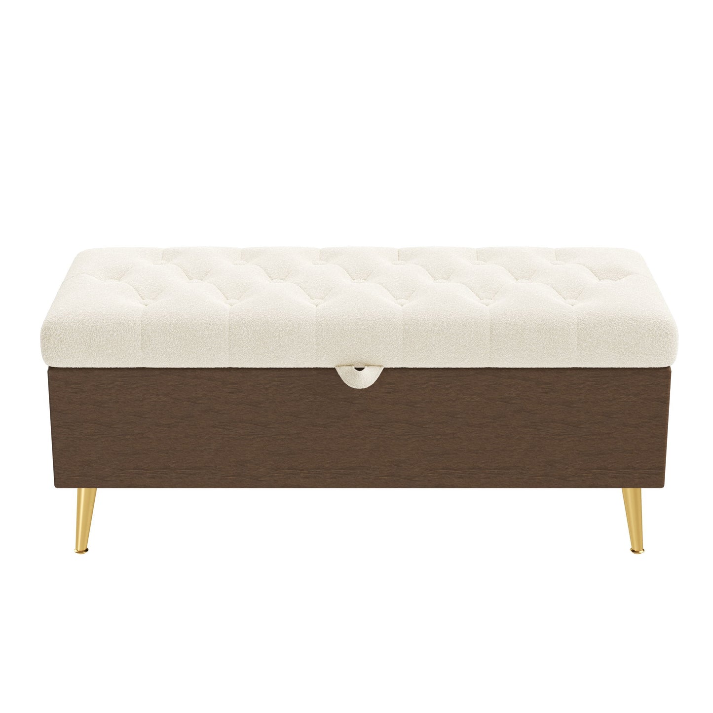 Modern Tufted Storage Ottoman Bench With Metal Legs Hearth and Haven