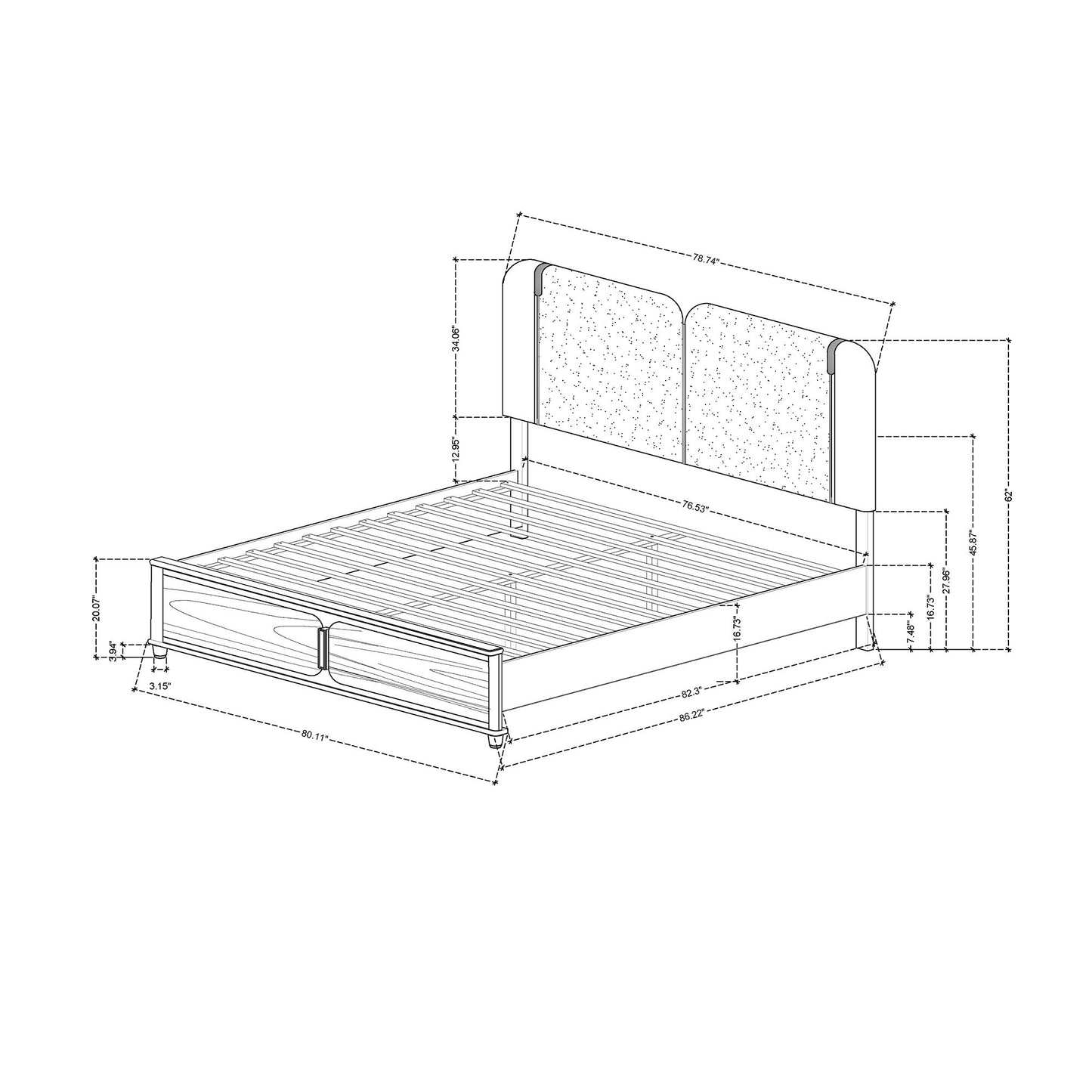 Brenda - Bed With LED Lighting Global Furniture USA