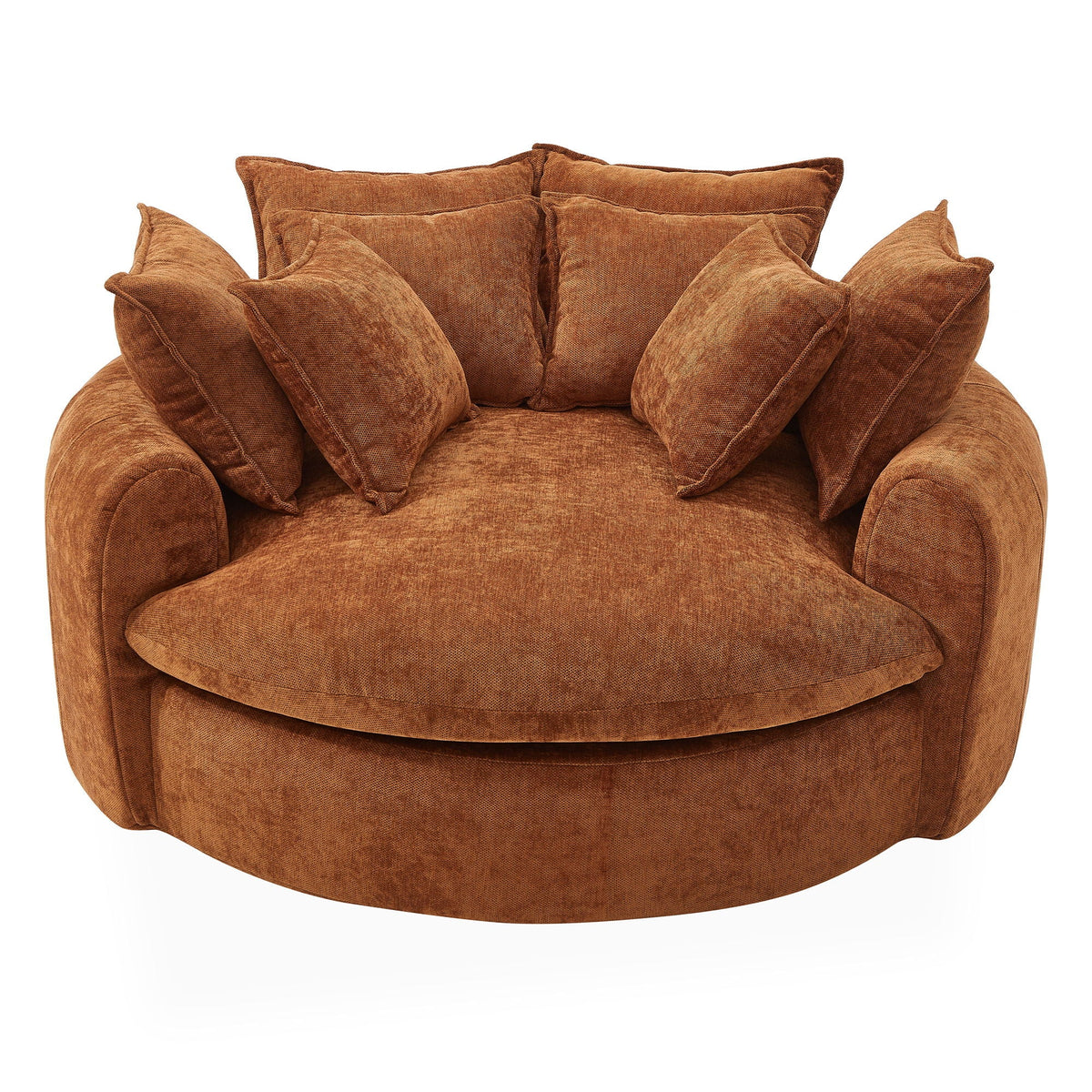Modern Round Chaise Sofa With 8 Throw Pillows Hearth and Haven
