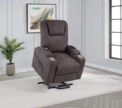 Louie - Chenille Upholstered Power Lift Massage Chair Coaster Fine Furniture