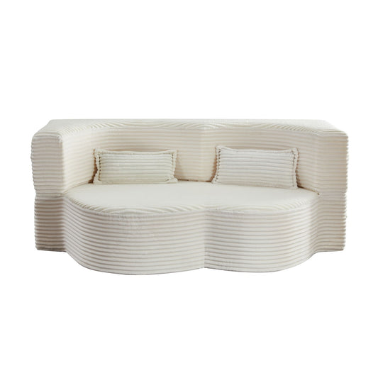 Floor Convertible Sleeper Sofa Bed With 2 Pillows Home Essentials