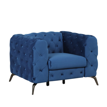 Velvet Upholstered Accent Sofa, Modern Single Sofa Chair With Button Tufted Back, Modern Single Couch For Living Room, Bedroom, Or Small Space