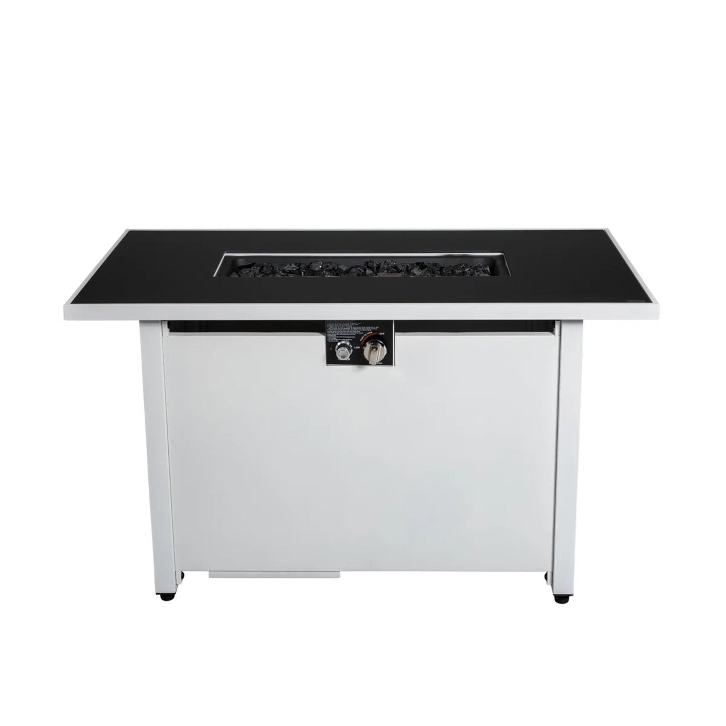 Rectangular Fire Pit With Frame Elegant Design LSI Patio Furniture