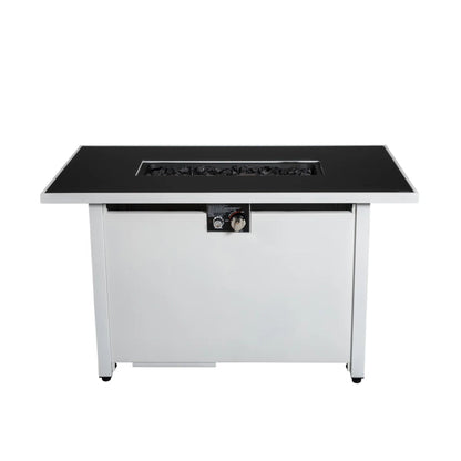 Rectangular Fire Pit With Frame Elegant Design LSI Patio Furniture