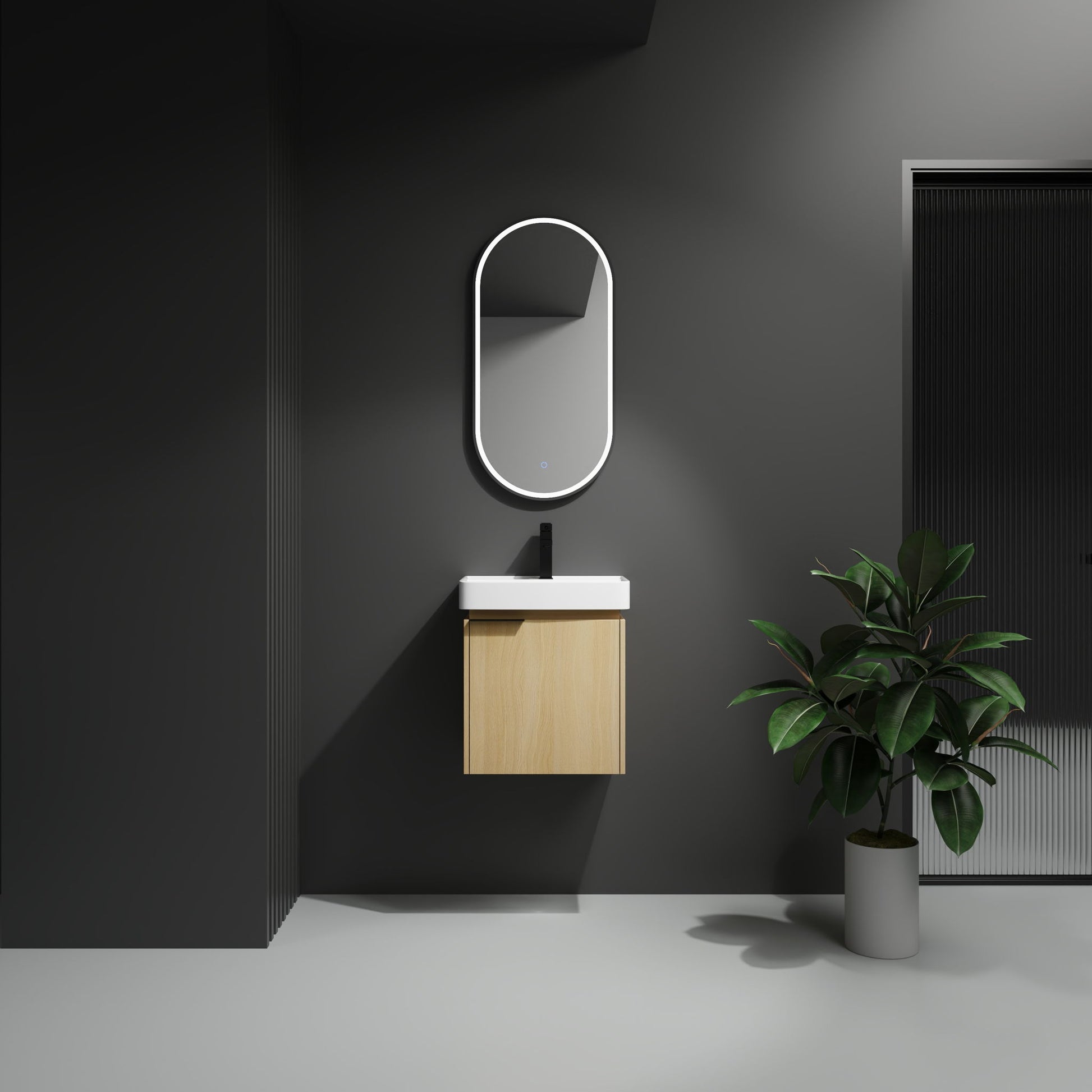Wall Mounted Bathroom Vanity With Ceramic Sink And Storage Cabinet Home Essentials