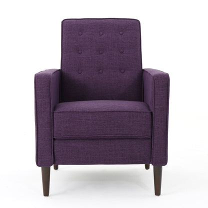 Mid-Century Modern Recliner With Button Tufted Waffle Stitch Noble House