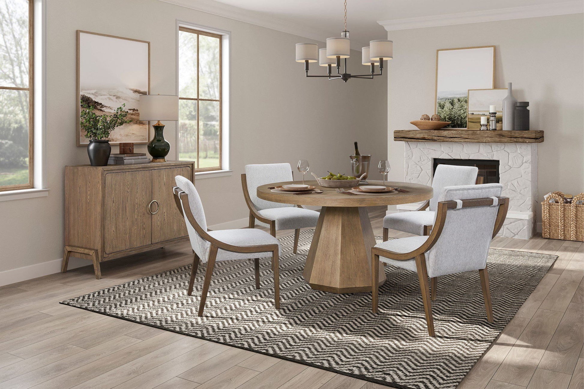 Elegant Round Dining Table Bernards Furniture
