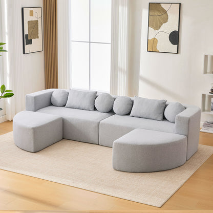 Boneless - Couch Modular Sectional Sofa With Deep Seating And Curved Design Hearth and Haven
