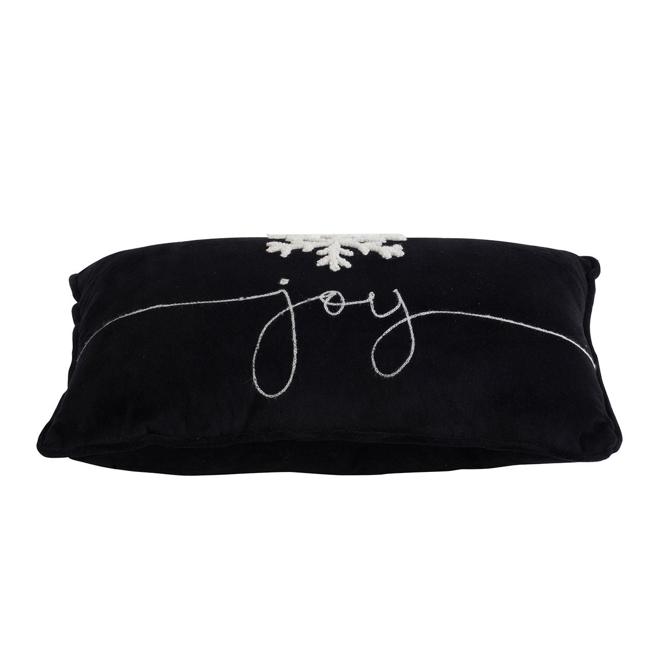 Velvet Pillow With Embroidered Joy And Frosty Snowflake, For Christmas Halloween Holiday Decor (Set of 2) Daily Nest