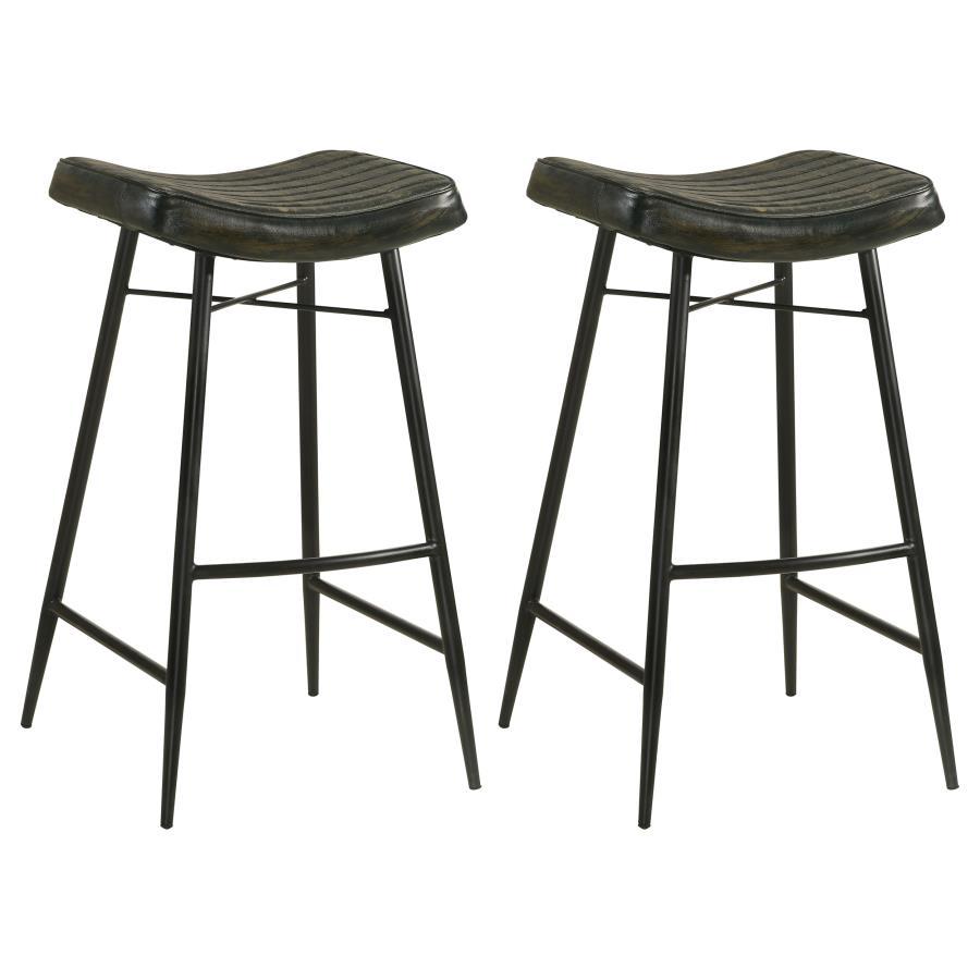 Bayu - Leather Upholstered Saddle Seat Backless Bar Stool (Set of 2) Coaster Fine Furniture