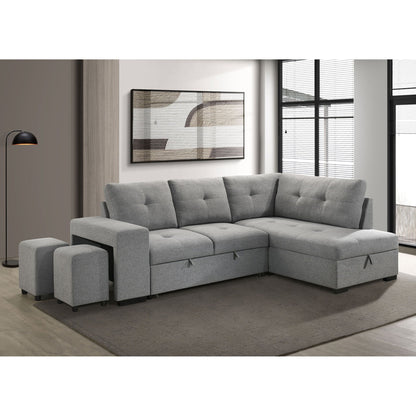 Atkinson - Sleeper Sectional Sofa With Lift Top Chaise - Gray Furniture Max