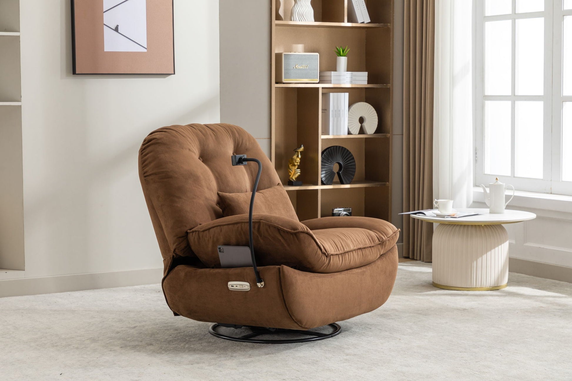 Power Recliner Swivel Glider USB Charger With Bluetooth Music Player, Sleep, Working, Game And Leisure Home Essentials
