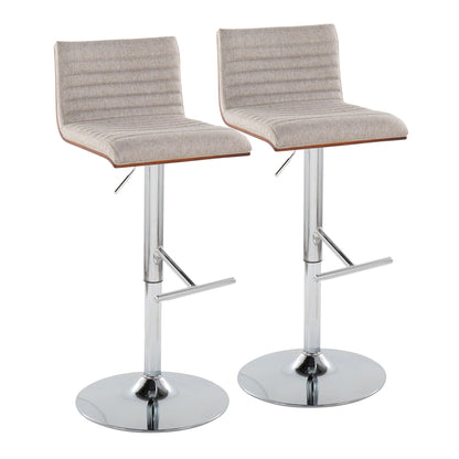 Mason - Contemporary Adjustable Barstool & Swivel With Straight T Footrest (Set of 2) Lumi Source