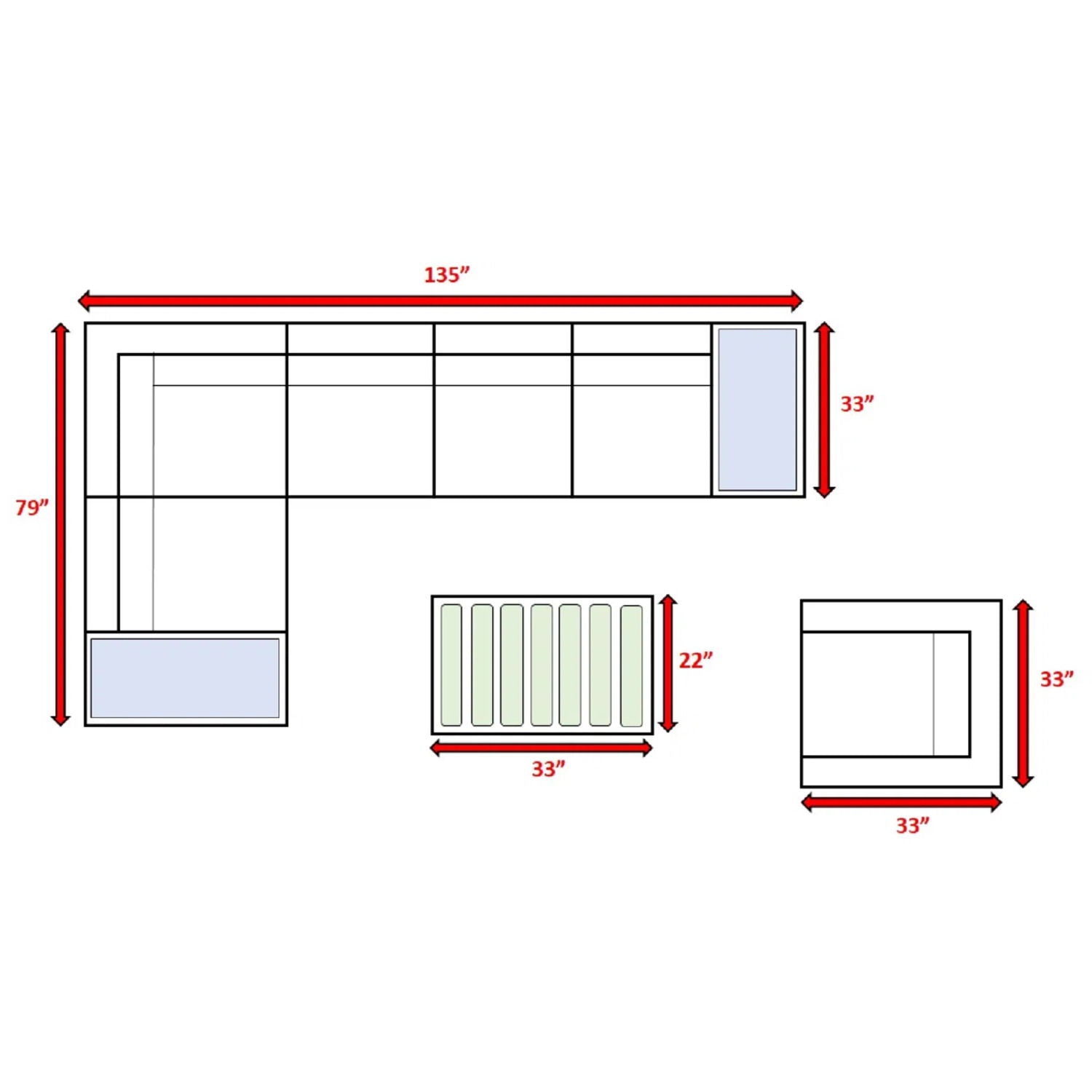 Sectional, Stylish Entertainment, Outdoor Living LSI Patio Furniture