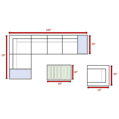 Sectional, Stylish Entertainment, Outdoor Living LSI Patio Furniture