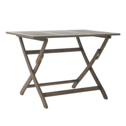 Blissique - Outdoor Foldable Wood Dining Table With Slat Design Noble House