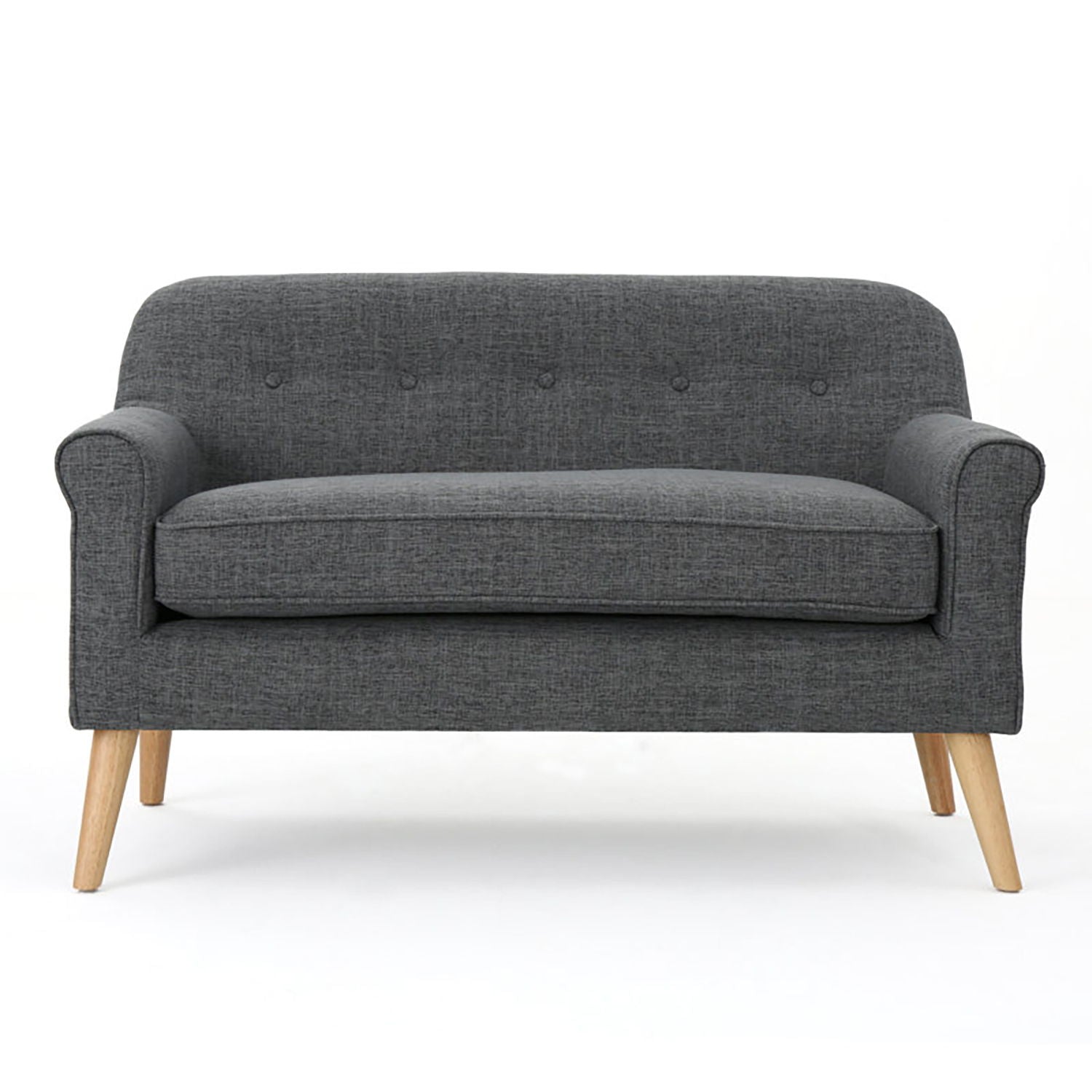 Classic Loveseat With Rolled Armrests And Button Tufting Noble House