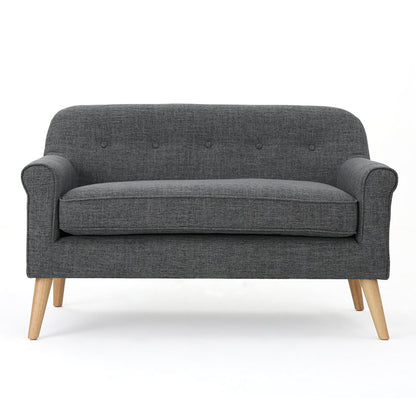 Classic Loveseat With Rolled Armrests And Button Tufting Noble House