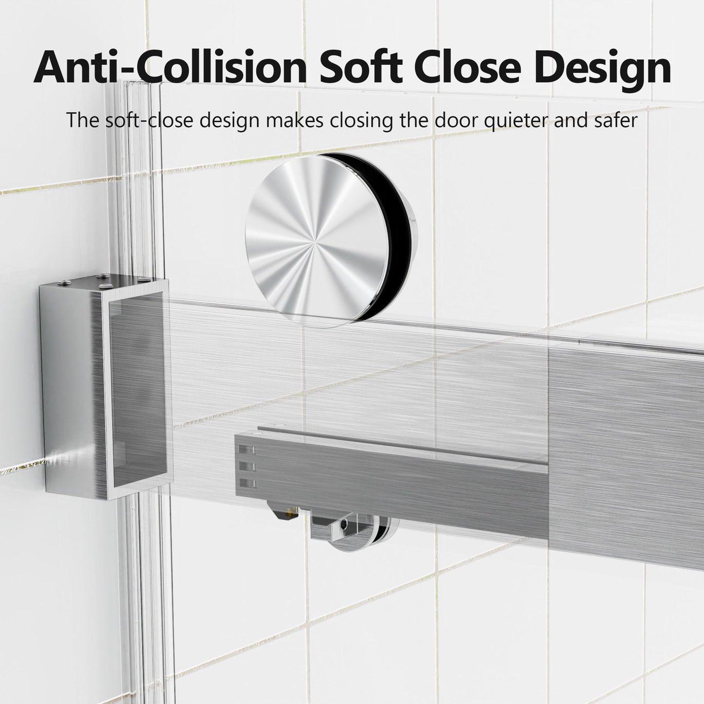 Frameless Double Sliding Soft-Close Shower Door, 3 / 8" (10Mm) Thick SGCC Tempered Glass Door, Matte Daily Nest